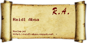 Reidl Absa névjegykártya